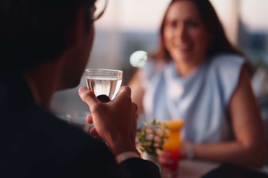 People enjoying a drink at Upper House Bar